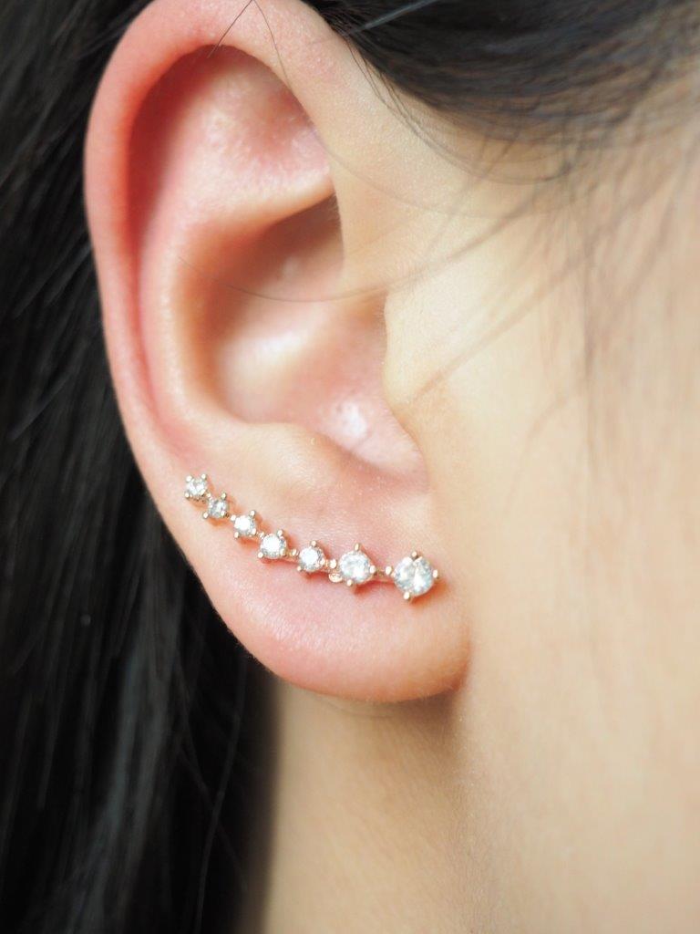 Rose Gold Mini Star Earcuff Earring Ear Cuff Long Earrings Unique Rose Gold Mini Star Earcuff Earring Ear Cuff Long Earrings Unique Cute Elegant Cool Stars Sku300643
